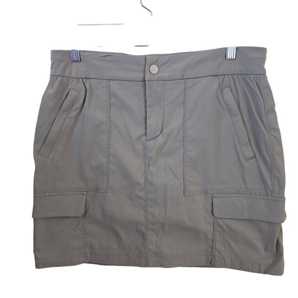 Athleta Trekkie Silver Gray/Taupe Skort Cargo Pockets Size 10 - Picture 2 of 7